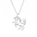 paarden ketting met hanger in zilver