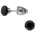 5 mm zwart zirkoon oorsteker in titanium