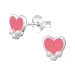 hart parel kinder oorbellen in zilver - Little Ones