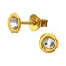 5 mm kristal solitaire oorbel in verguld zilver