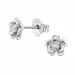 bloem lab grown diamant oorsteker in zilver met lab grown diamant 