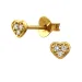 hart lab grown diamant oorsteker in verguld sterlingzilver met lab grown diamant 