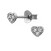 hart lab grown diamant oorsteker in zilver met lab grown diamant 