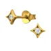 lab grown diamant oorsteker in verguld sterlingzilver met lab grown diamant 