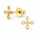 bloem oorbellen in verguld sterlingzilver met lab grown diamant 
