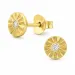 zon oorbellen in verguld sterlingzilver met lab grown diamant 