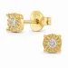 solitaire oorbel in verguld sterlingzilver met lab grown diamant 
