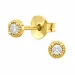 solitaire oorbel in verguld sterlingzilver met lab grown diamant 