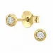 solitaire oorbel in verguld sterlingzilver met lab grown diamant 