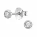 solitaire oorbel in gerodineerd zilver met lab grown diamant 