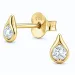 druppel solitaire oorbel in verguld sterlingzilver met lab grown diamant 