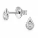druppel oorsteker in gerodineerd zilver met lab grown diamant 