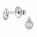 druppel oorsteker in gerodineerd zilver met lab grown diamant 