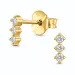 oorbellen in verguld sterlingzilver met lab grown diamant 
