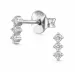 oorbellen in gerodineerd zilver met lab grown diamant 