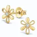 bloem oorbellen in verguld sterlingzilver met lab grown diamant 