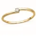 lab grown diamant solitaire ring in verguld sterlingzilver