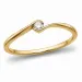 lab grown diamant solitaire ring in verguld sterlingzilver