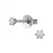 solitaire oorbel in gerodineerd zilver met lab grown diamant 