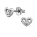 hart oorbellen in gerodineerd zilver met lab grown diamant 