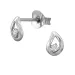 druppel oorbellen in gerodineerd zilver met lab grown diamant 