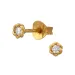 rond oorbellen in verguld sterlingzilver met lab grown diamant 
