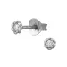 rond oorbellen in gerodineerd zilver met lab grown diamant 