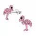 Flamingo oorbellen in zilver
