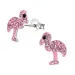 Flamingo oorbellen in zilver