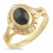 onyx ring in verguld sterlingzilver