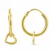 12 mm hart creool in verguld zilver