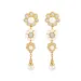 Hultquist Aya tripple flower oorbellen in verguld sterlingzilver witte zirkoon