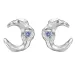 Studio Z Lunar oorsteker in zilver blauwe zirkoon