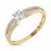 Elegant witte zirkoon ring in 9 karaat goud met rodium