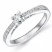 Diamant ring in 14 karaat witgoud 0,26 ct 0,12 ct