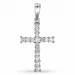 kruis diamanten hanger in 14 caraat witgoud 0,28 ct