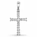 kruis diamanten hanger in 14 caraat witgoud 0,28 ct