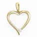 Elegant hart hanger in 14 caraat goud 0,04 ct