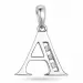letter a hanger in 14 caraat witgoud 0,03 ct