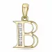 letter b hanger in 14 caraat goud 0,05 ct