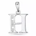 letter h hanger in 14 caraat witgoud 0,04 ct