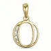 letter o hanger in 14 caraat goud 0,03 ct