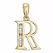 letter r hanger in 14 caraat goud 0,04 ct
