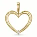 hart diamanten hanger in 14 caraat goud 0,02 ct