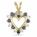 hart diamant hanger in 14 caraat goud 0,13 ct 0,12 ct