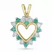 hart smaragd hanger in 14 caraat goud-en witgoud 0,13 ct 0,14 ct