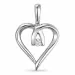 hart hanger in 14 caraat witgoud 0,02 ct