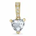 hart kwarts hanger in 14 caraat goud 0,03 ct