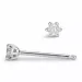 2 x 0,06 ct solitaire oorbel in 14 karaat witgoud met diamant