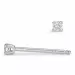 2 x 0,02 ct solitaire oorbel in 14 karaat witgoud met diamant